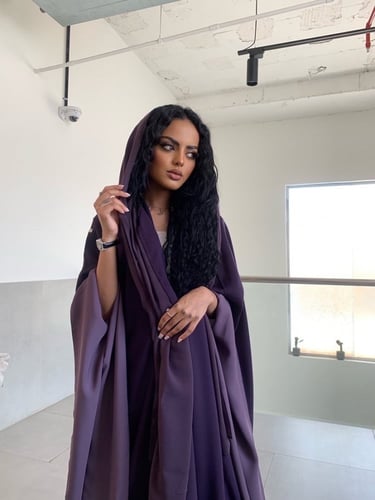 عباية كريب حرير موف #043