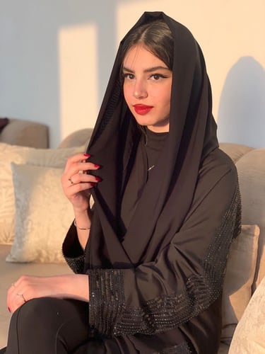 عباية بتطريز اسود #038