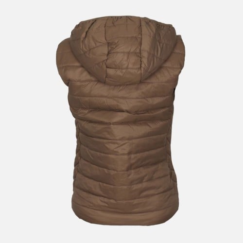 N LADIES BASIC PUFFER GILET WITH HOOD