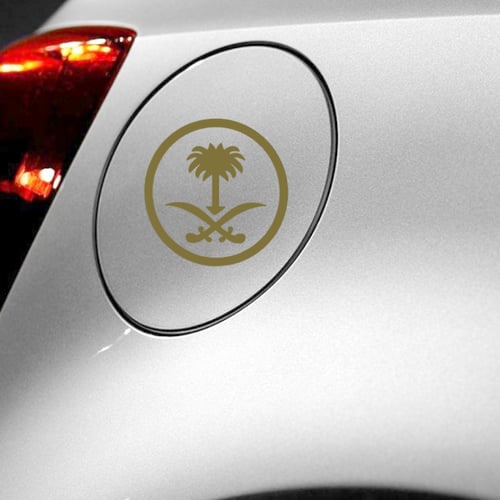 ستيكر سيفين ونخلة دائري