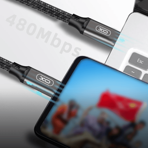 كيبل شحن قماش XO | Type C to Lighting | 20W