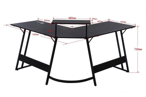 طاولة زاوية مكتبية وقيمنق على شكل حرف L بسطح كاربو...