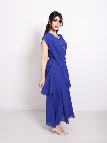 فستان مكسي أزرق