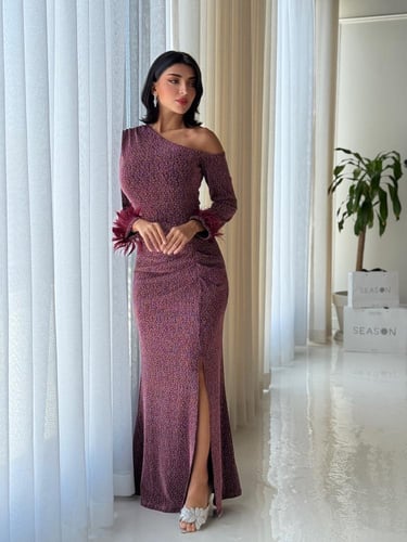 فستان ماكسي بورجوندي