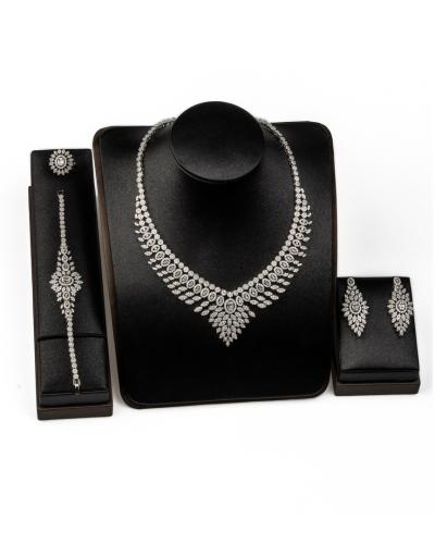 طقم زركون فاخر – فضي | تصميم ملكي