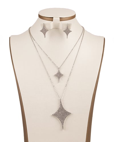 طقم زركون طويل دورين