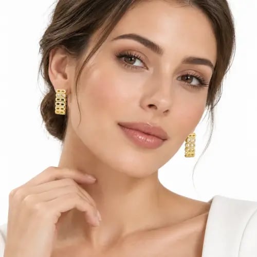 حلق زركون نسائي بتصميم عصري | سيزون