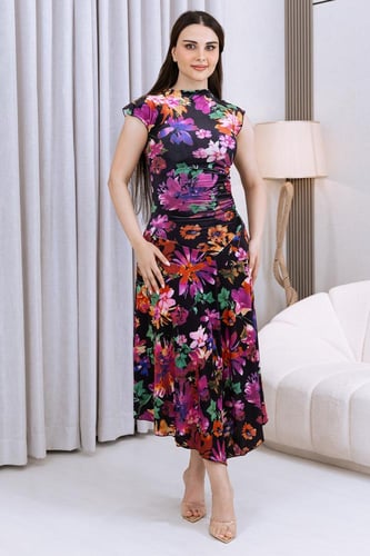 فستان ميدي بطبعه الأزهار