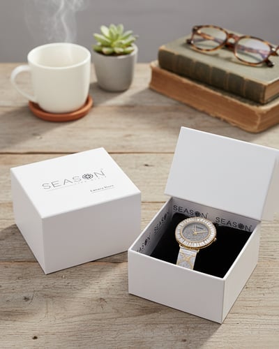 ساعة نسائية مرصعة زركون | SEASON