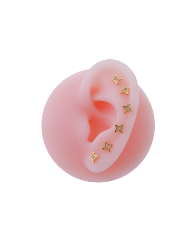 حلق زركون مجموعة - نجمة رباعية | سيزون