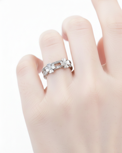 خاتم زركون ناعم - تصميم ورد | سيزون