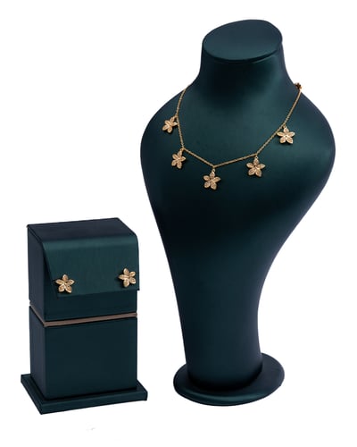 طقم شوكر وحلق بتصميم الزهور | سيزون