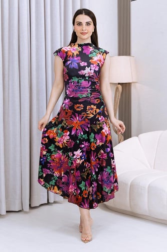 فستان ميدي بطبعه الأزهار