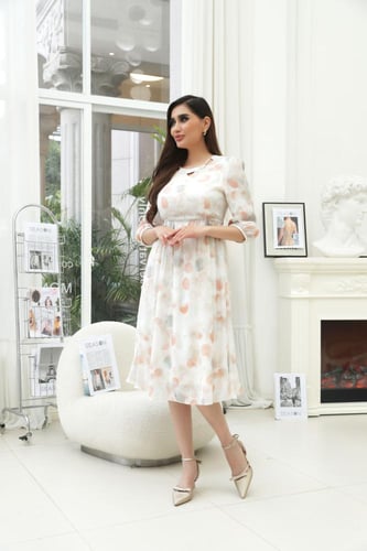 فستان شيفون ميدي