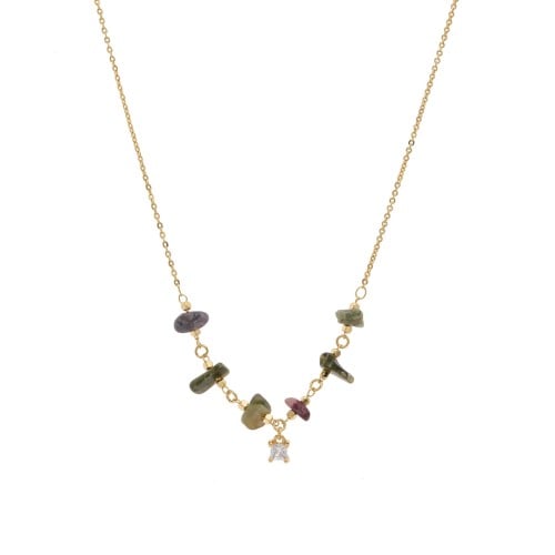 سلسال بأحجار ملونة