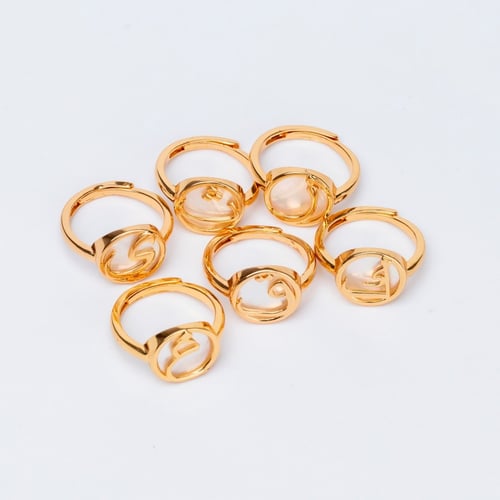 خواتم نسائية حروف عربية لون ذهبي