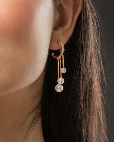 حلق زركون مع لؤلؤ