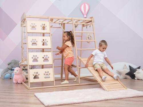 نادي التسلق الكبير الخشبي مع 6 قطع تمارين