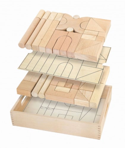 مكعبات خشبية 136 قطعة مع تخزين