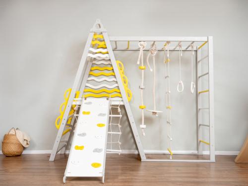 سلم التمارين المثلث الخشبي مع 3 قطع تمارين