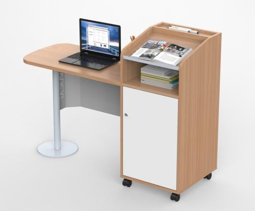 طاولة المعلم المميزة مع منصة الشرح لون خشبي