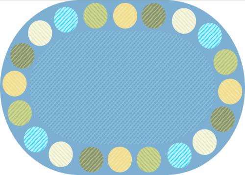 سجادة الأنشطة البيضاوية الفاتحة 2.5*3.5م