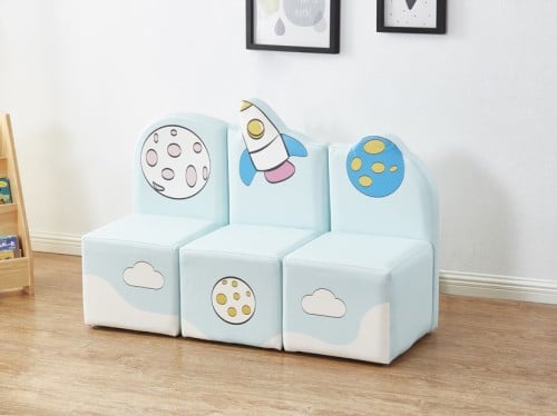 كنب صوفا ثلاثي الفضاء - أزرق فاتح