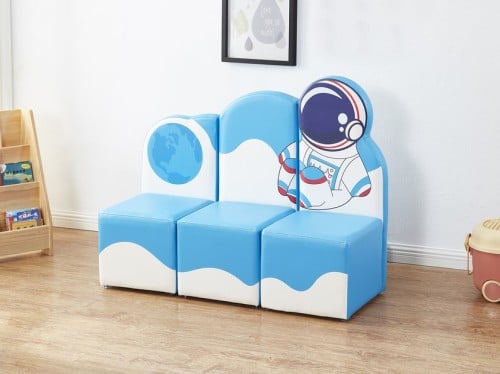 كنب صوفا ثلاثي الفضاء - أزرق