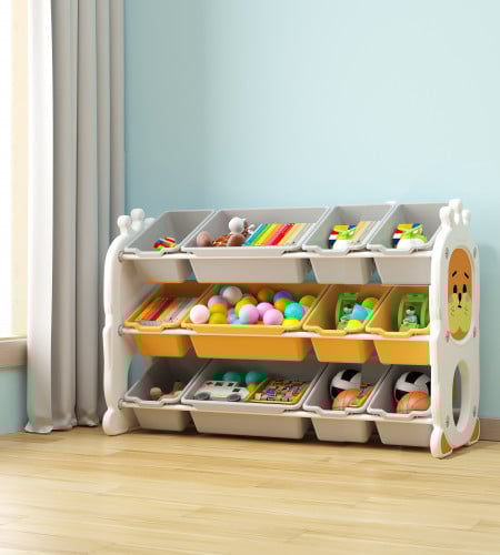 وحدة تخزين متعددة بلاستيكية - أصفر