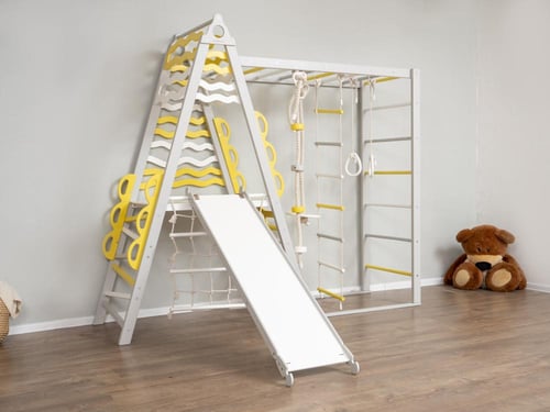 سلم التمارين المثلث الخشبي مع 3 قطع تمارين