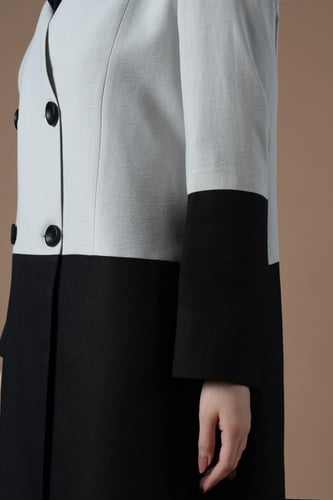 عباية بليزر هاف اند هاف كريب و لينن هندي