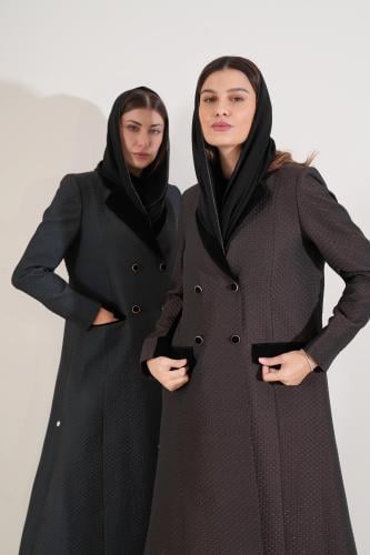 عباية بليزر تفته جاكار و مخمل شمواه - نحاسي