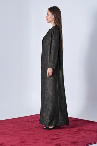 عباية بليزر دانتيل ذهبي صيفي.