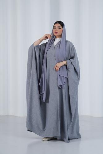 عباية بشت صيفية من خامة كريب مشجر برباط مخفي - رما...