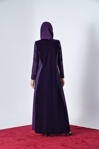 عباية بليزر كريب و مخمل شمواه ساعة رملية.