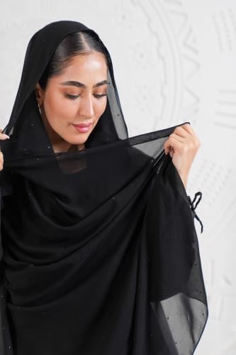Crystal Hijab (BLACK)- طرحة الكريستال (أسود)