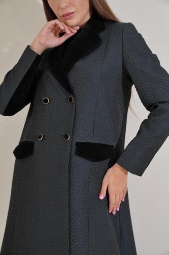 عباية بليزر تفته جاكار و مخمل شمواه - نحاسي