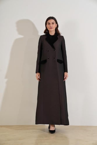 عباية بليزر تفته جاكار و مخمل شمواه - أخضر بترولي