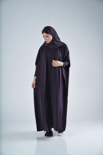 طقم ٣ قطع عباية نسمة - بنفسجي