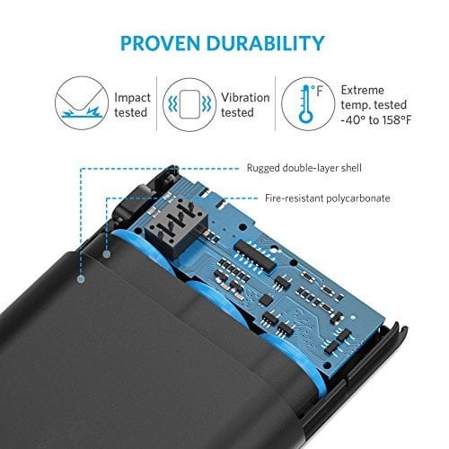 شاحن متنقل أنكر 10000 مخرج واحد بتقنية IQ أسود