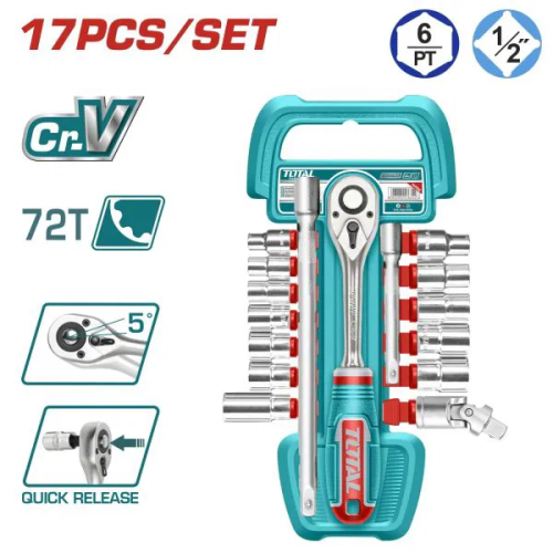 توتال طقم مقابس 17 قطعة 1/2" THT121171