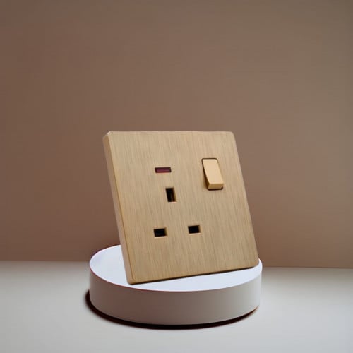 فيش 13 أمبير ذهبي مطفي الرائد