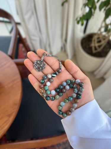 مسابح حجر الامازويت بطرابزونة فضة