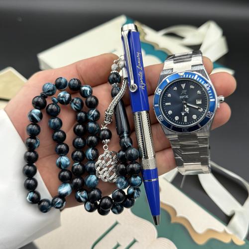 طقم ساعة قلم وسبحة