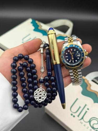 طقم ساعة قلم وسبحة