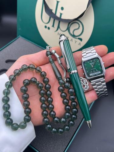 طقم ساعة قلم وسبحة