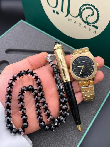 طقم ساعة قلم وسبحة