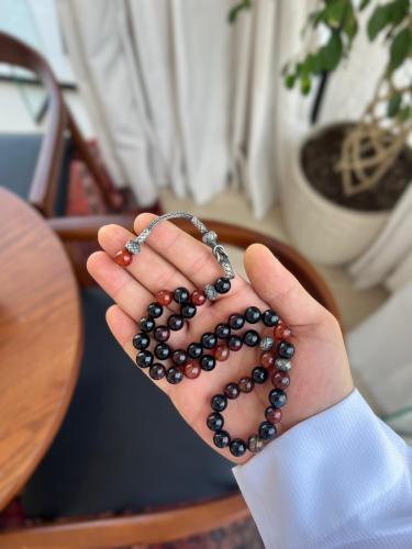 مسابح حجر الامازويت بكركوشة فضة