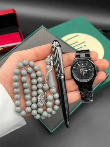 طقم ساعة قلم وسبحة