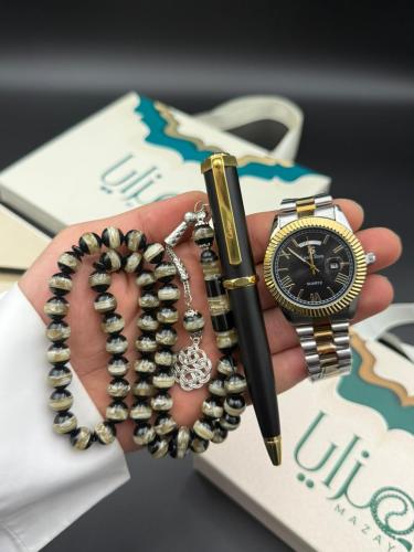 طقم ساعة قلم وسبحة